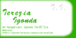 terezia igonda business card